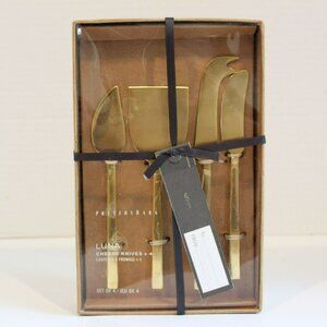 Pottery Barn Luna Cheese Knives Set of 4 in Gold Finish
